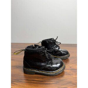 Dr Martens Girls 1460 J Cosmic Black Glitter Size zip Boots Size 6